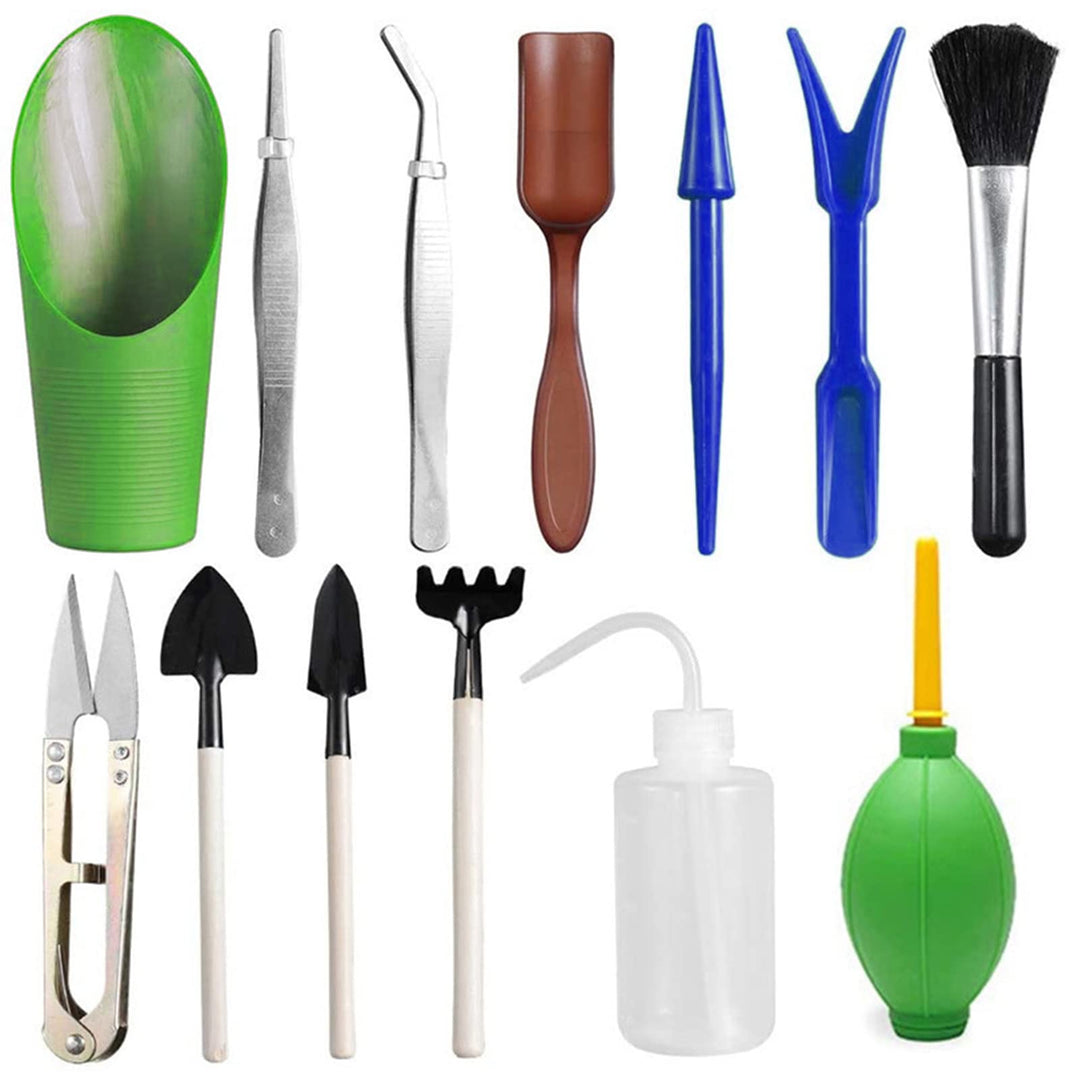 Mini Pflanzen Werkzeug Set,13 Stück Mini-Gartengeräte-Set Mini-Gartenhandtransplantation Sukkulente