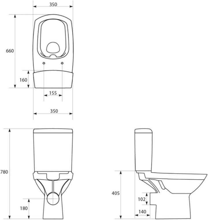 VBChome Keramik Stand WC Toilette Komplett Set Keramik WC- Sitz aus Duroplast mit Absenkautomatik So