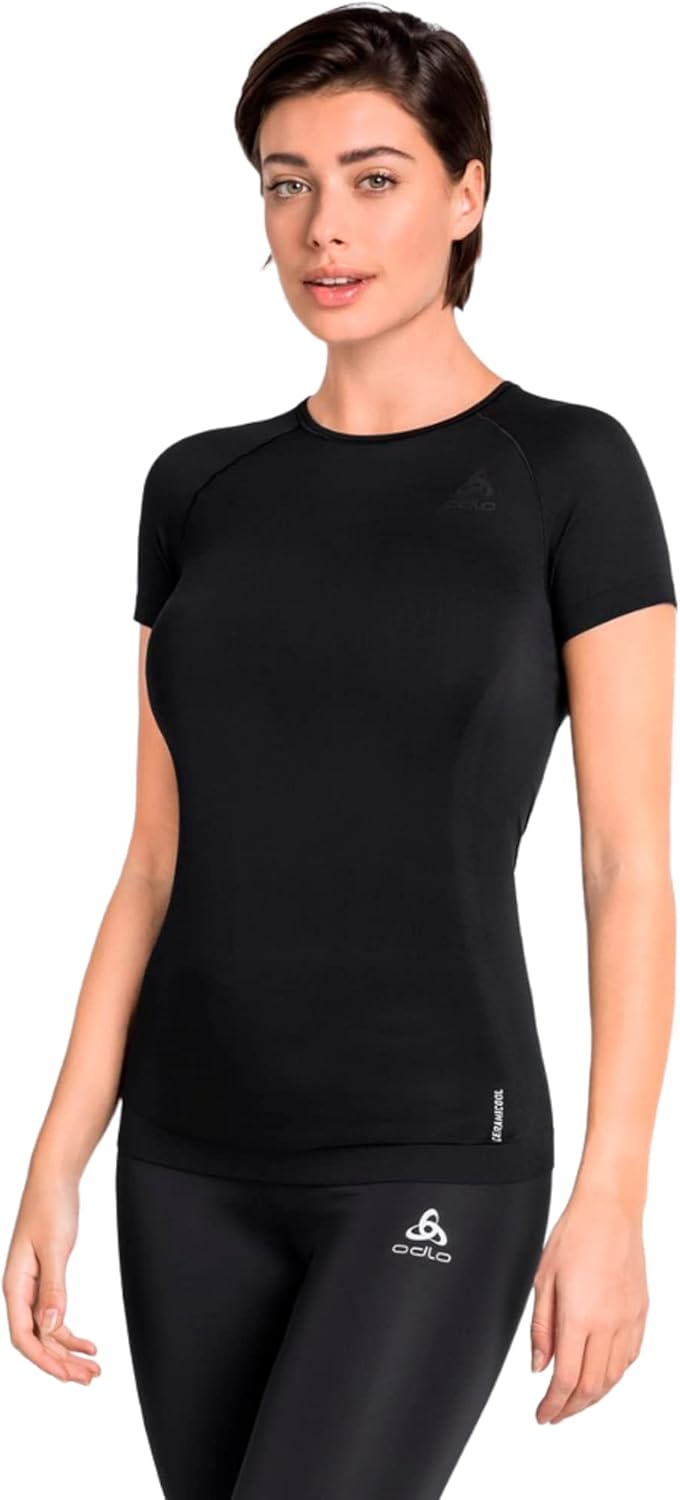 Odlo Damen Performance Cool Funktionsunterwäsche Kurzarm Shirt L Schwarz, L Schwarz
