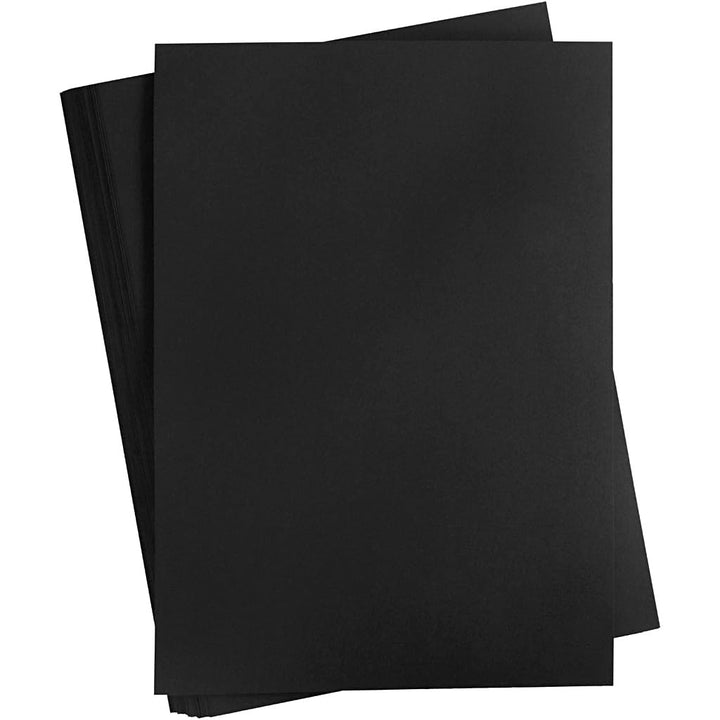 Karton, farbig, A2 420x600 mm, 180 g, kohlschwarz, 100Blatt, Schwarz
