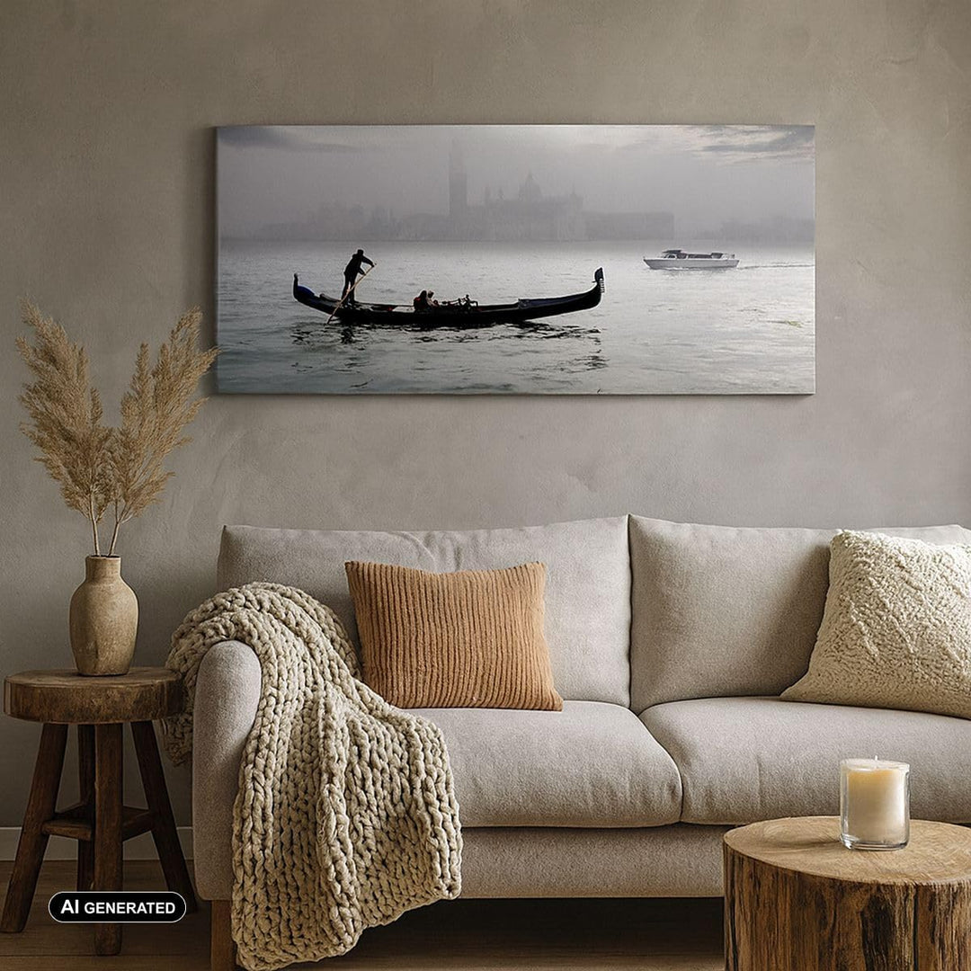 Wandbilder Dekoration Wohnzimmer Venedig italien stadt wasser Panorama Bilder auf Leinwand 120x50cm