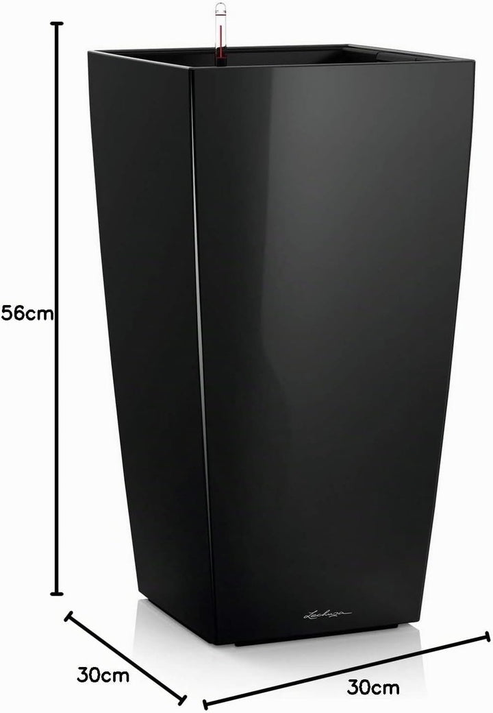 LECHUZA CUBICO Premium 30 schwarz hochglanz 18186 29.5x29.5x56.5 cm Schwarz Hochglanz, 29.5x29.5x56.