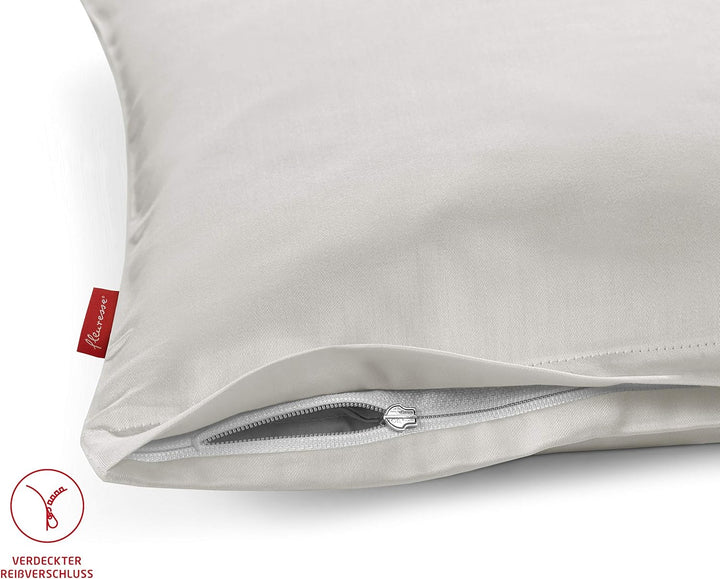 Fleuresse Colours Bettwäsche, Uni-Mako-Satin, grau, 200 x 220 cm Grau 200/220 Uni, Grau 200/220 Uni