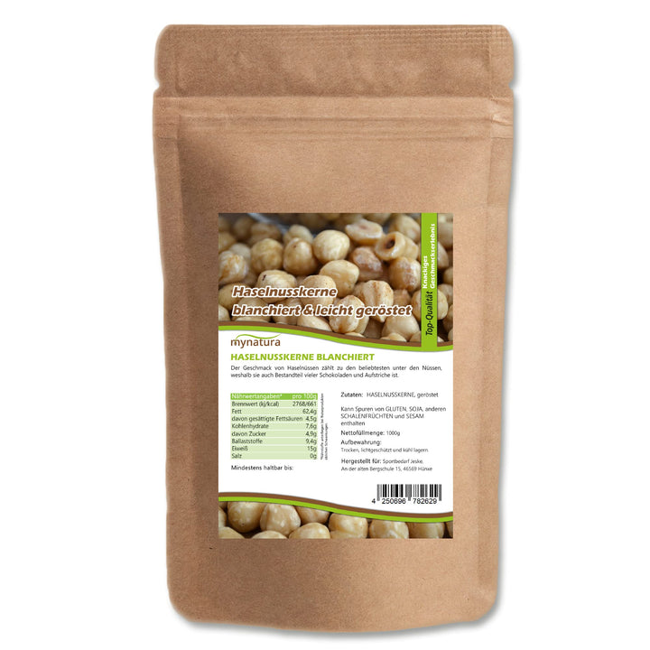 Mynatura Haselnusskerne blanchiert I Haselnüsse I Geschält I Nüsse I Snack I Hazelnut I Vegan I Nuss
