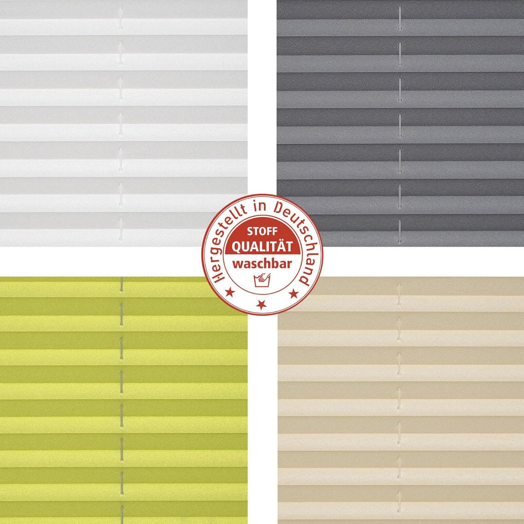 Liedeco® Plissee verspannt mit Klemmträger; 75 x 130 cm weiss (BxH); lichtdurchlässig blickdicht stu