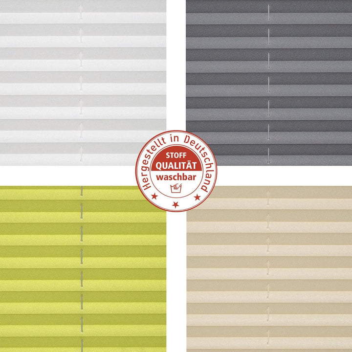 Liedeco® Plissee verspannt mit Klemmträger; 75 x 130 cm weiss (BxH); lichtdurchlässig blickdicht stu