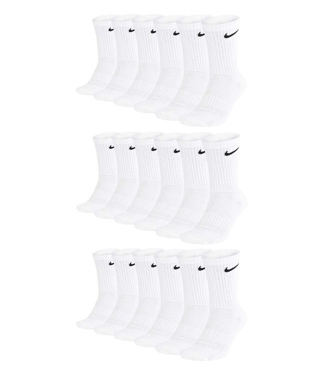 Nike Herren Everyday Cushioned Crew Crew-trainingssocken (6 Paar) 34 -100 White, 34 -100 White