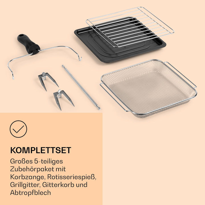 Klarstein AeroVital Cube Chef Heissluftfritteuse - 1700 W Heissluftfriteuse, Airfryer mit Touchscree