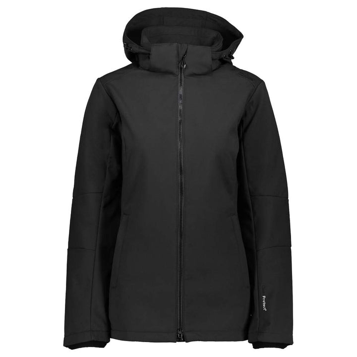 CMP Damen Damen-softshelljacke mit Abnehmbarer Kapuze WOMAN JACKET ZIP HOOD, Schwarz