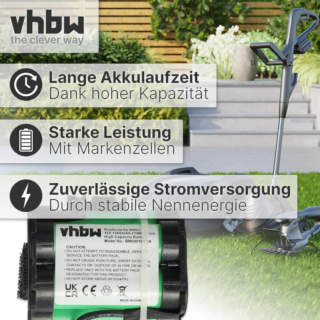 vhbw Akku kompatibel mit Husqvarna Automower 105, 305, 308, 308X, 308 X Mähroboter, Rasenroboter - (