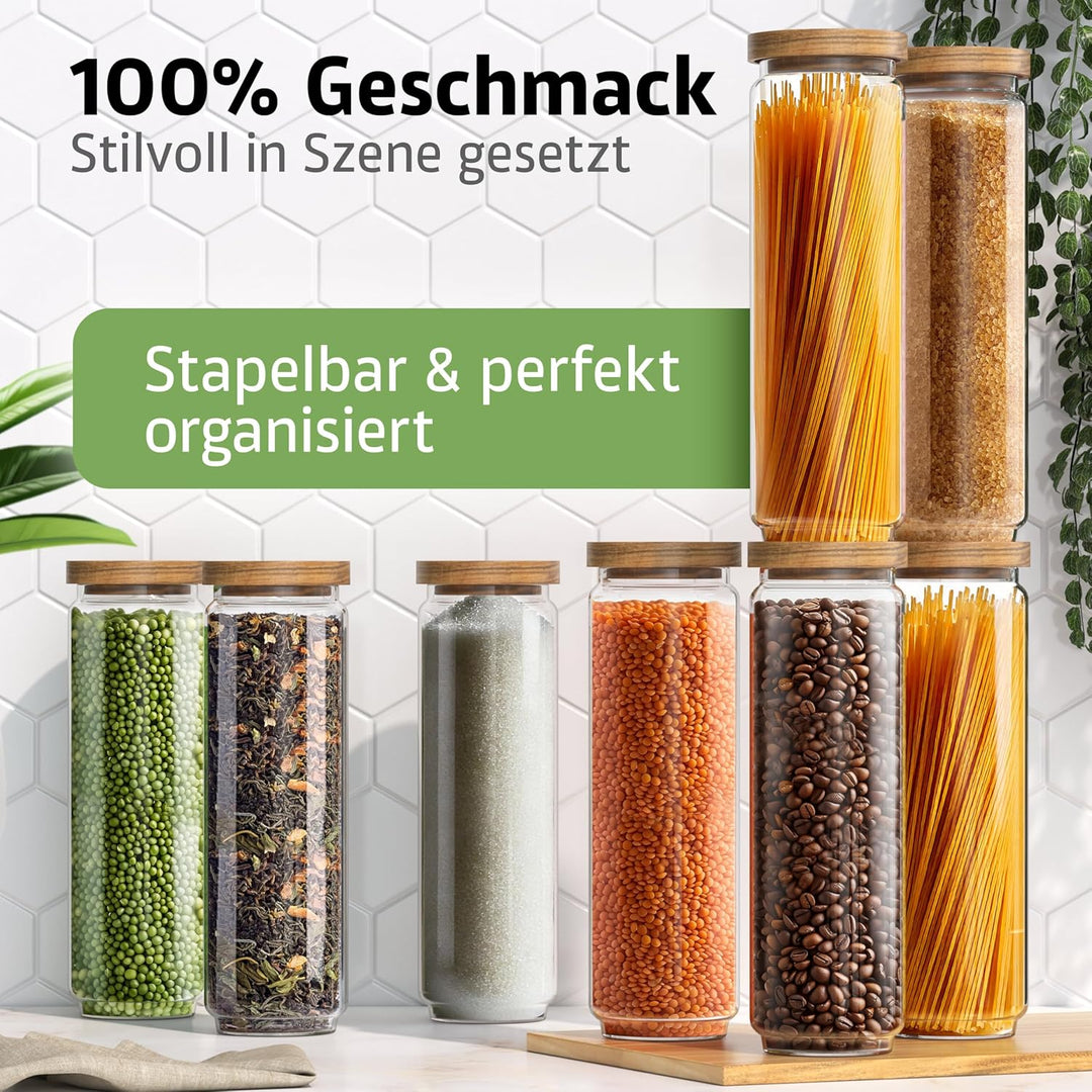 ElbFuchs® Vorratsgläser mit Deckel luftdicht NEU | 2x 1500ml [BPA-FREI & MOTTENSICHER] Vorratsdosen