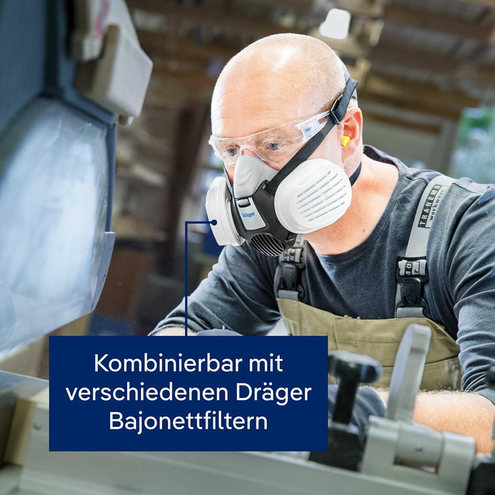 Dräger X-plore 3300 Handwerker Halbmasken-Set inkl. P3 R Partikelfilter, gegen Fein-Staub/Partikel,