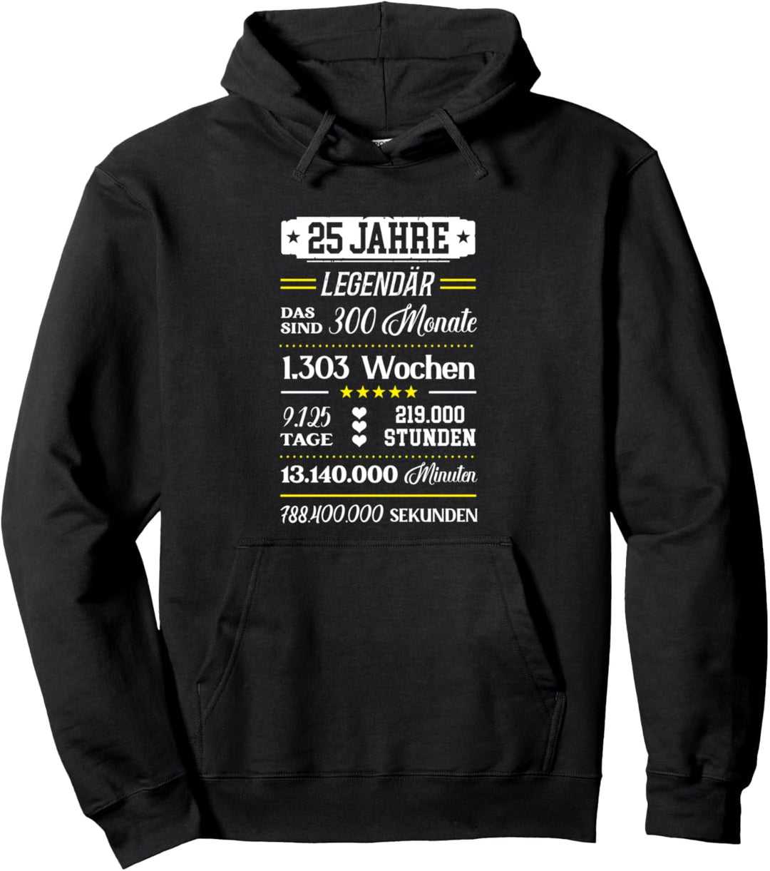 25 Geburtstag Herren 25ter Geb Idee Happy 25th Birthday Pullover Hoodie