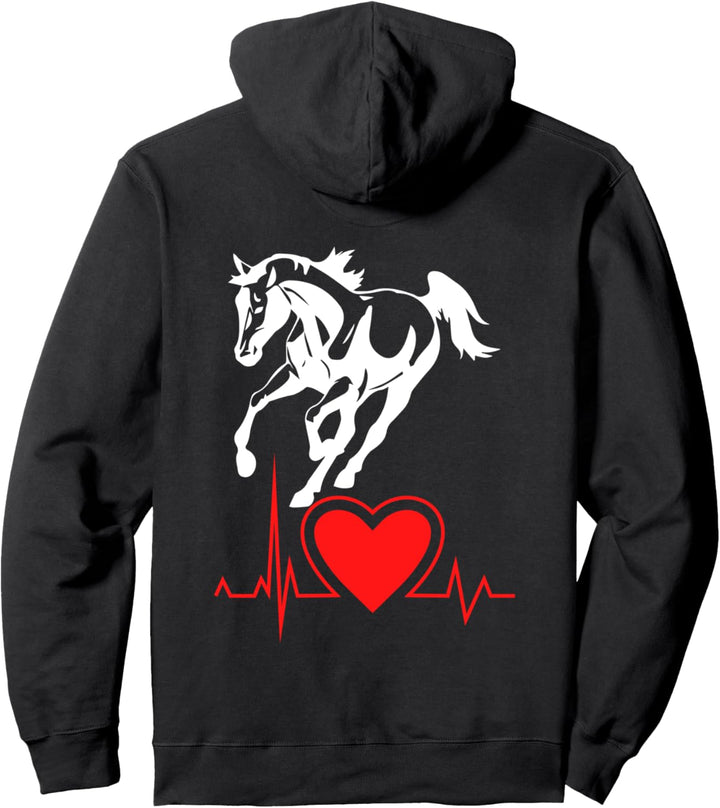 Wildes Pferd mit Pulsschlag Reiter reiten Herzschlag Pullover Hoodie
