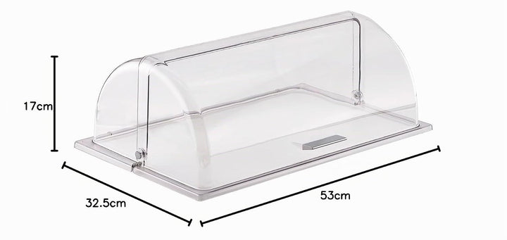 APS 11018 GN 1/1 Transparente Roll-Top Abdeckung weiss 170(H)x 325(W)x 530(L)mm