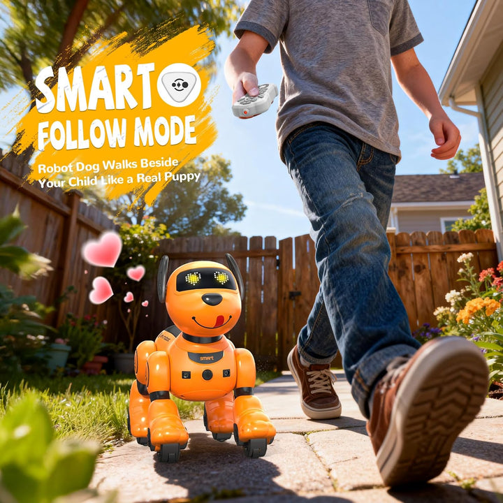 anysun Roboter Hund, Roboterhund Wiederaufladbar, Programmierbares Roboter-Spielzeug mit Follow-Funk