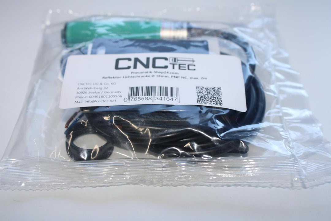 Reflektor-Lichtschranke 6 bis 36 Volt DC PNP NC, Ø 18mm Reflexions-Lichtschranke Lichtschranke mit S