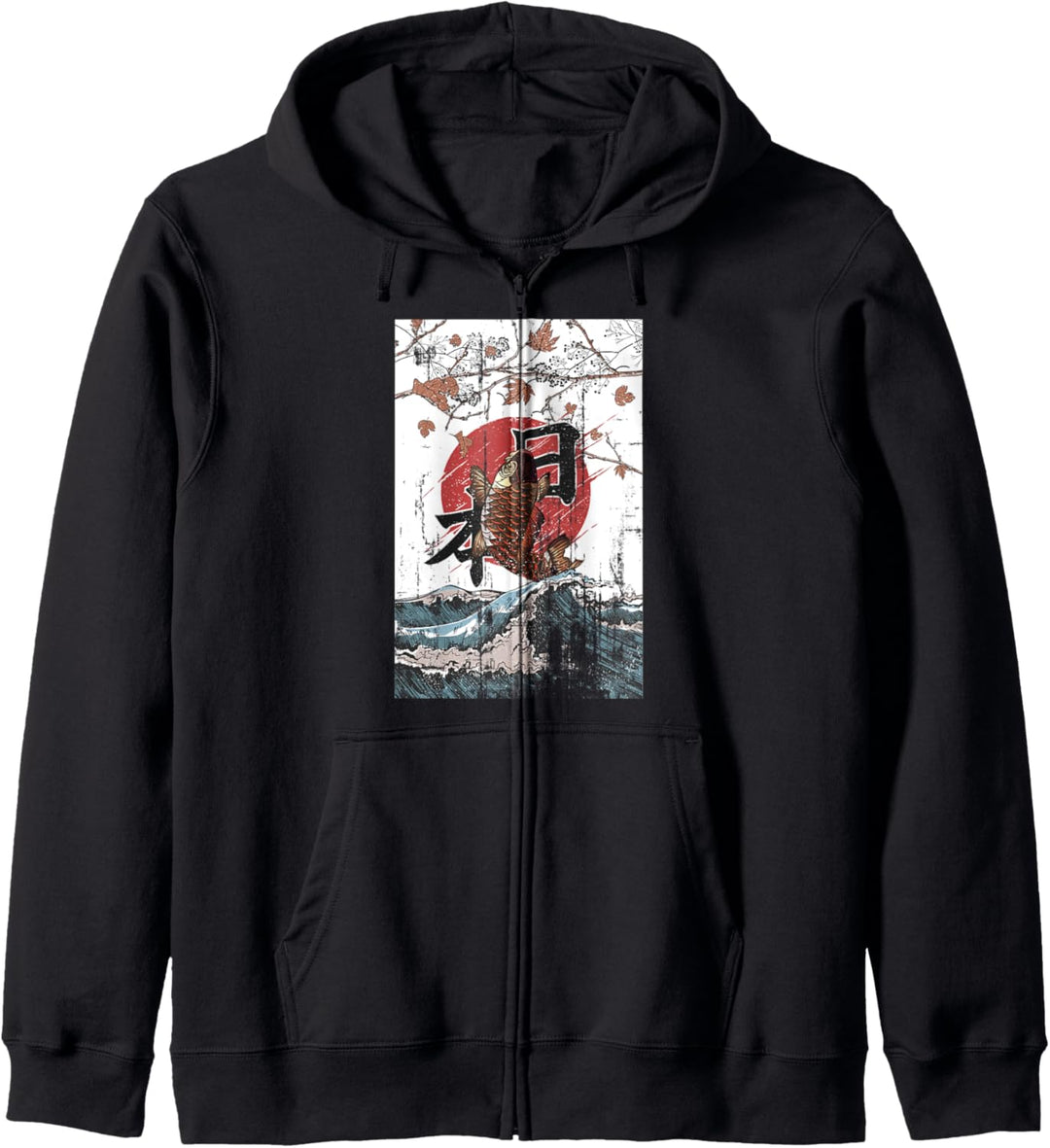 Japanisch Anime Koi Kimono Kunst Japan Kapuzenjacke