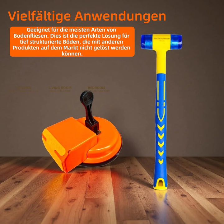 Hochleistungs-Bodenspalt-Fixierwerkzeug + Gummihammer, Laminat/Vinyl Bodenwerkzeug mit 6 Stück Klebe