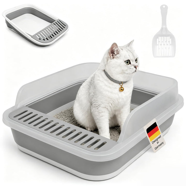 Flacher Einstieg Katzenklo mit hohem Rand, gross – ideal für ältere Katzen &amp; bei Arthritis oder eing