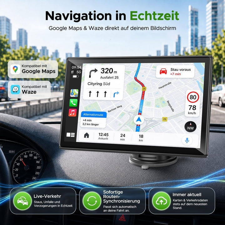 LAMTTO Wireless CarPlay Display &amp; Android Auto Display fürs Auto Nachrusten | 7 Zoll Tragbare Autora