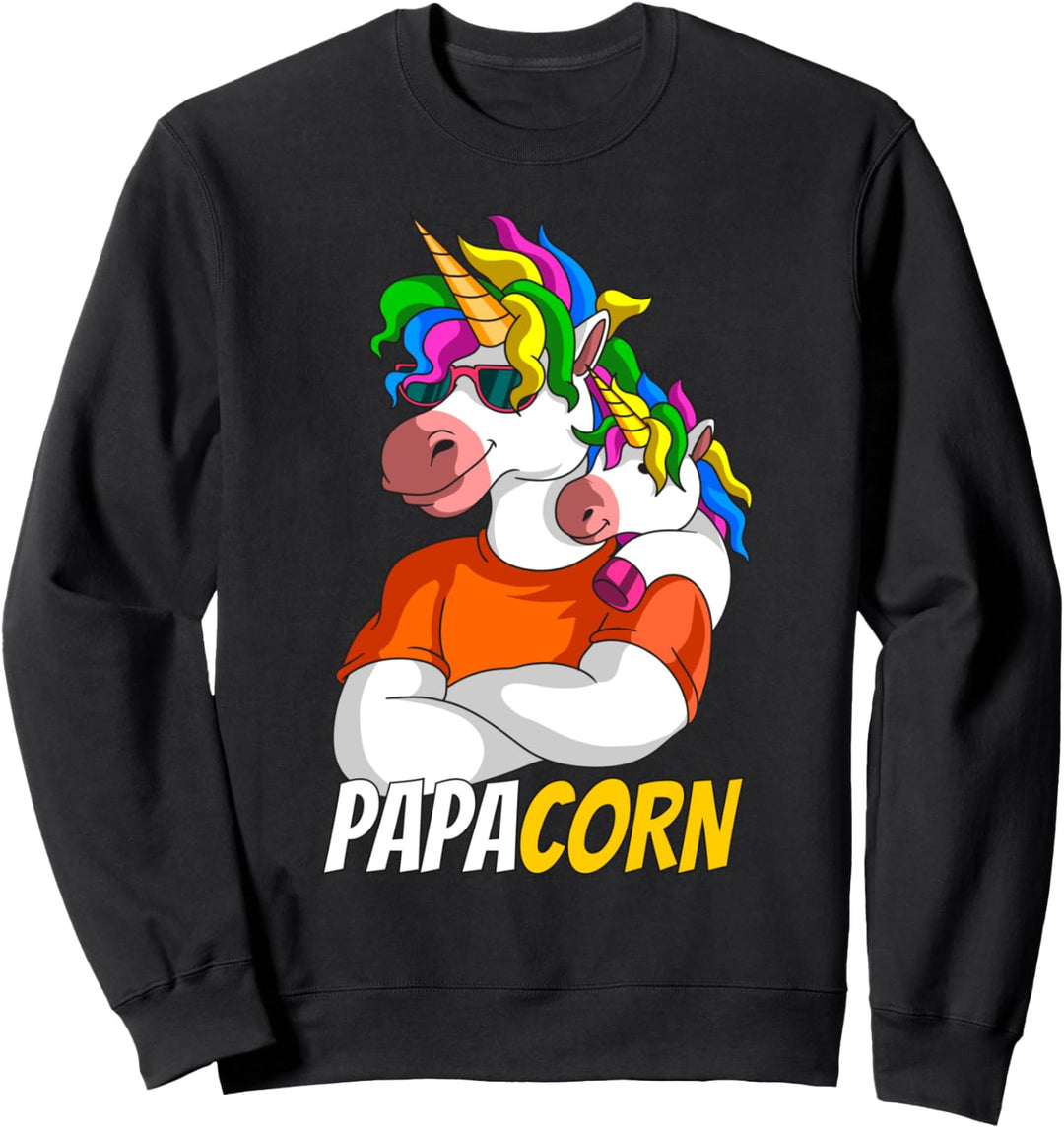Papacorn Einhorn Vater Sohn Tochter Sweatshirt