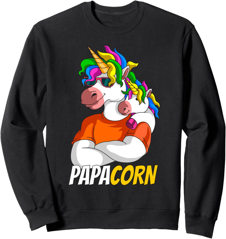 Papacorn Einhorn Vater Sohn Tochter Sweatshirt