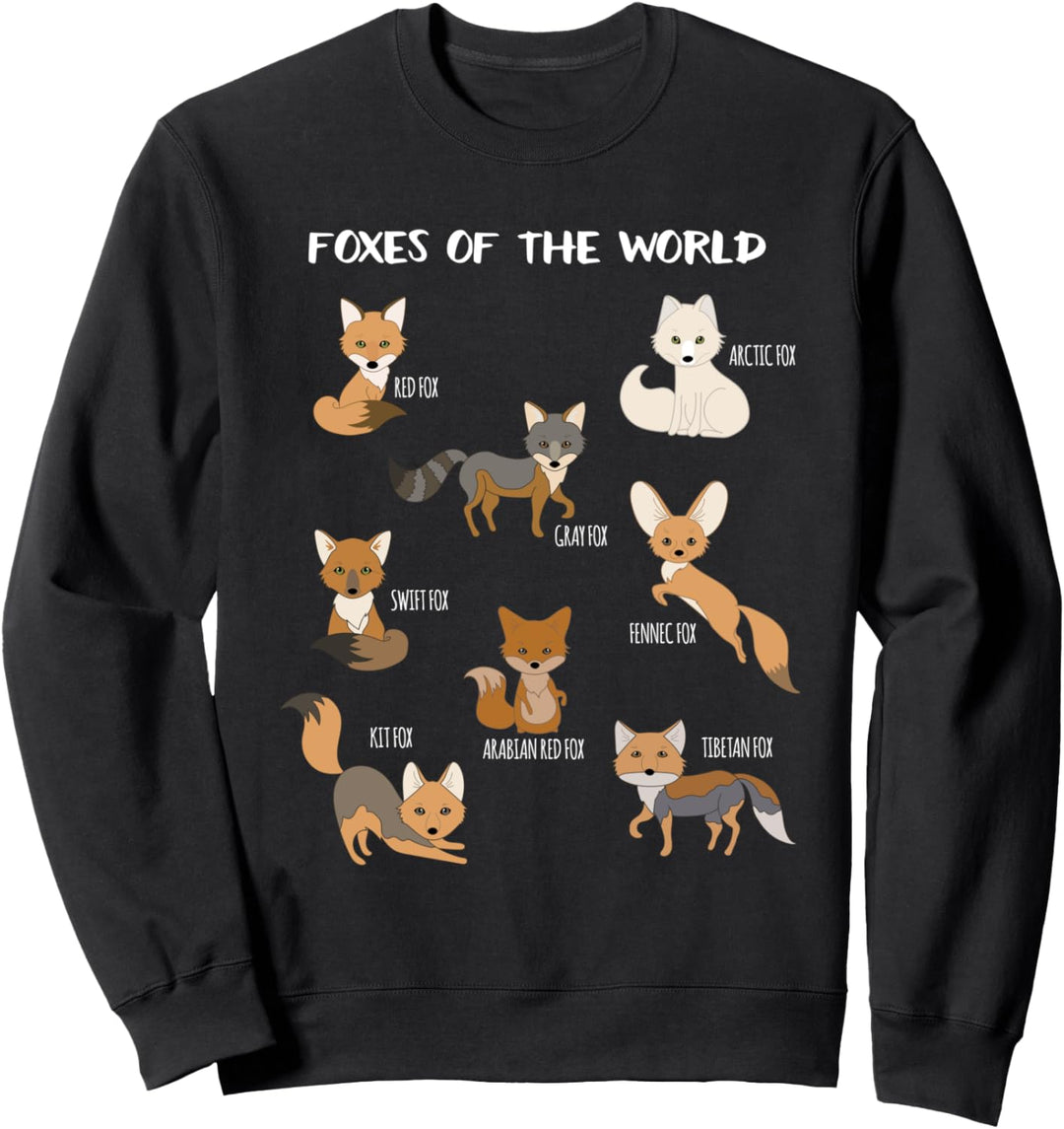 Foxes Of The World Educational Fox Animals Lover Gift Fuchs Sweatshirt