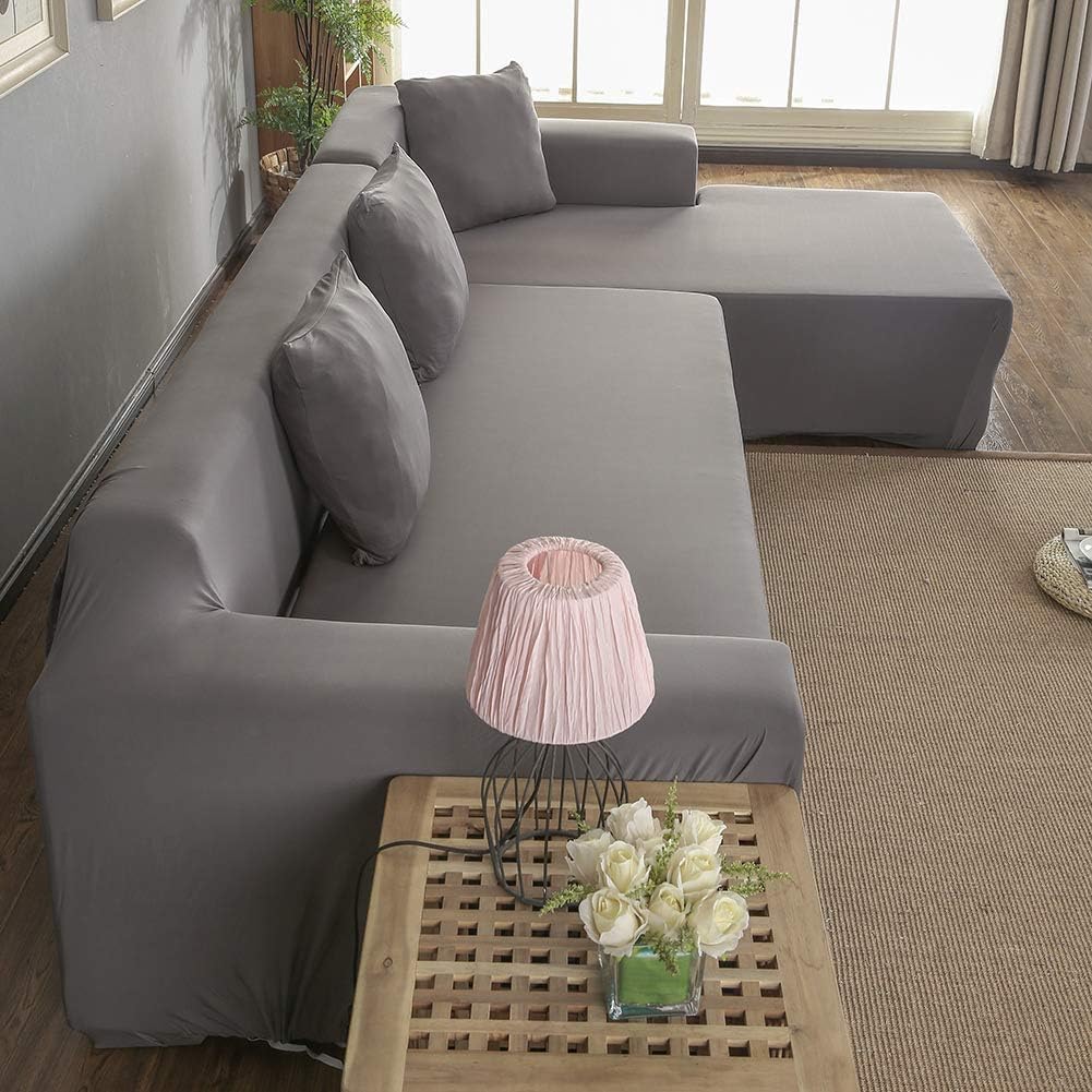 L-Form Sofabezug Couchbezug Schonbezug, 3+2 Sitzer Ecke Elastische Sofa Überzieher Ecksofabezug Univ
