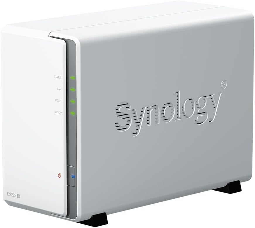 DS223j 2-Bay Diskstation NAS (Realtek RTD1619B 4-Core 1.7 GHz 1GB DDR4 Ram 1xRJ-45 1GbE LAN-Port) 24
