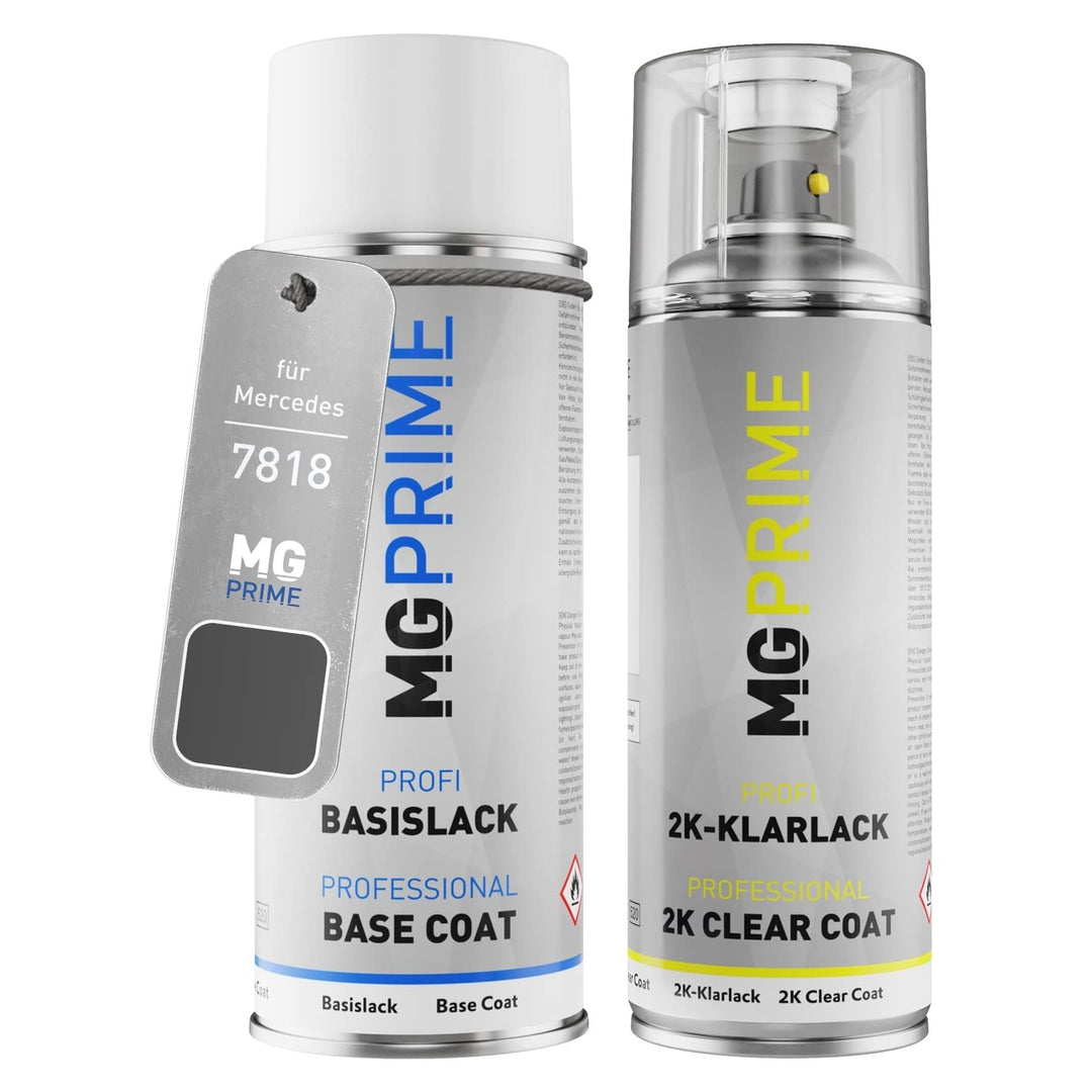 MG PRIME Autolack 2K Spraydosen Set für Mercedes 7818/818 Graphitgrau Magno Pearl/Designo Graphitgra