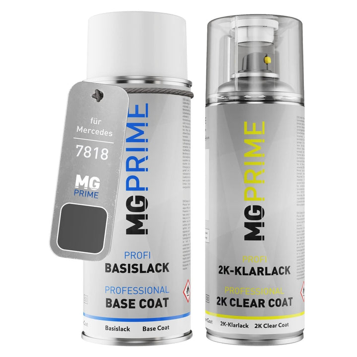 MG PRIME Autolack 2K Spraydosen Set für Mercedes 7818/818 Graphitgrau Magno Pearl/Designo Graphitgra