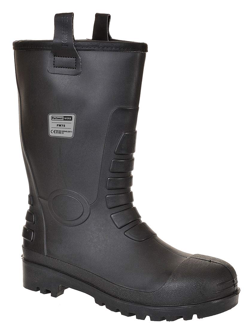 Portwest Neptune Rigger Sicherheitsstiefel S5 CI, Grösse: 45, Farbe: Schwarz, FW75BKR45 Schwarz 45 E