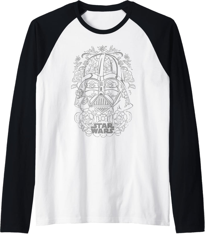 Star Wars Darth Vader Sugar Skull Outline Raglan
