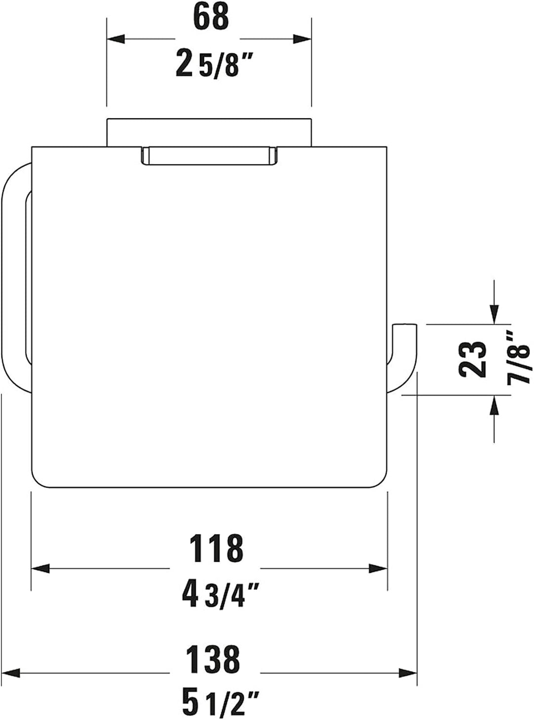 Duravit Papierrollenhalter Karree, Toilettenpapierhalter für 1 Rolle, Klopapierhalter Wandmontage, C