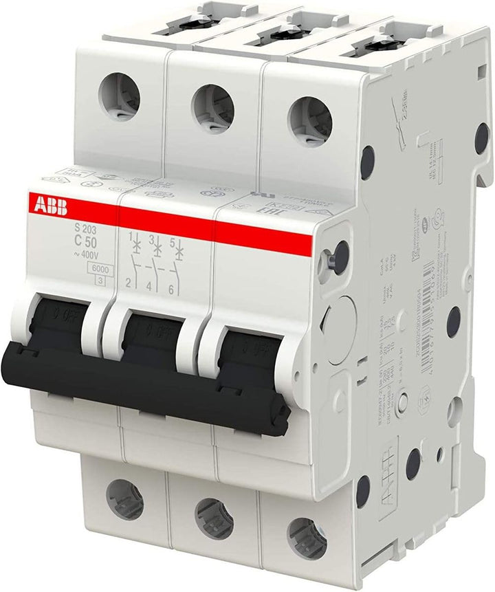 ABB S203 C50 Automatikschalter 6KA 3P, weiss Single, Single