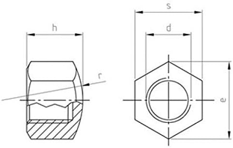 Sechskant-Hutmuttern DIN 917 A2 M 24 (VPE 10 Stk)