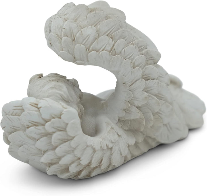 Stilvolle Engel Deko für drinnen & draussen - Schutzengel Figur 15cm aus Marmorit - Engelchen mit En