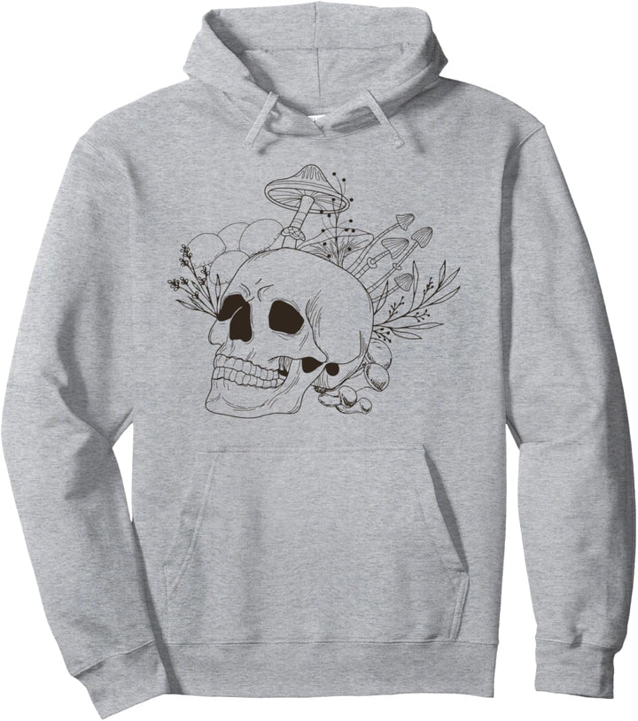 Goblincore Aesthetic Alt Dark Academia Pilz Schädel Pullover Hoodie