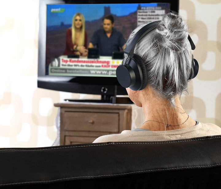 auvisio Headset: 2 Digitale Funkkopfhörer & Hörverstärker, 98 db TV-Modus, Ton-Balance (komfortable