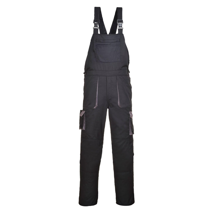 Portwest TX12 Herren Texo Kontrast Latzhose Arbeitslatzhose Schwarz S, Schwarz S