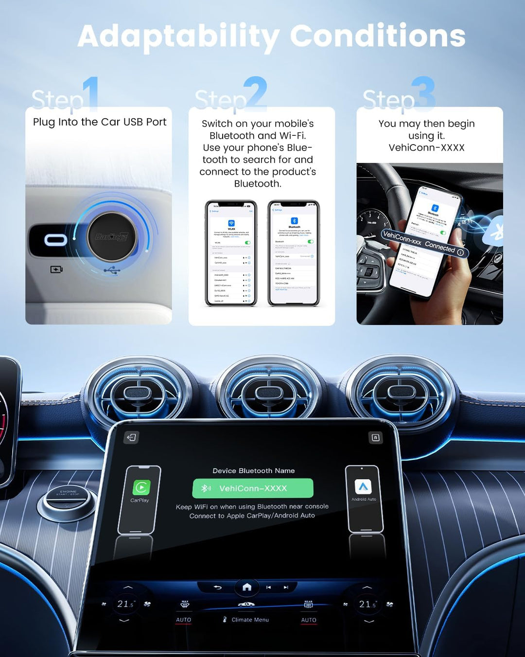 CarlinKit MINI Ultra3 – der neueste kabellose CarPlay- und Android Auto-Adapter, der kabelgebundene