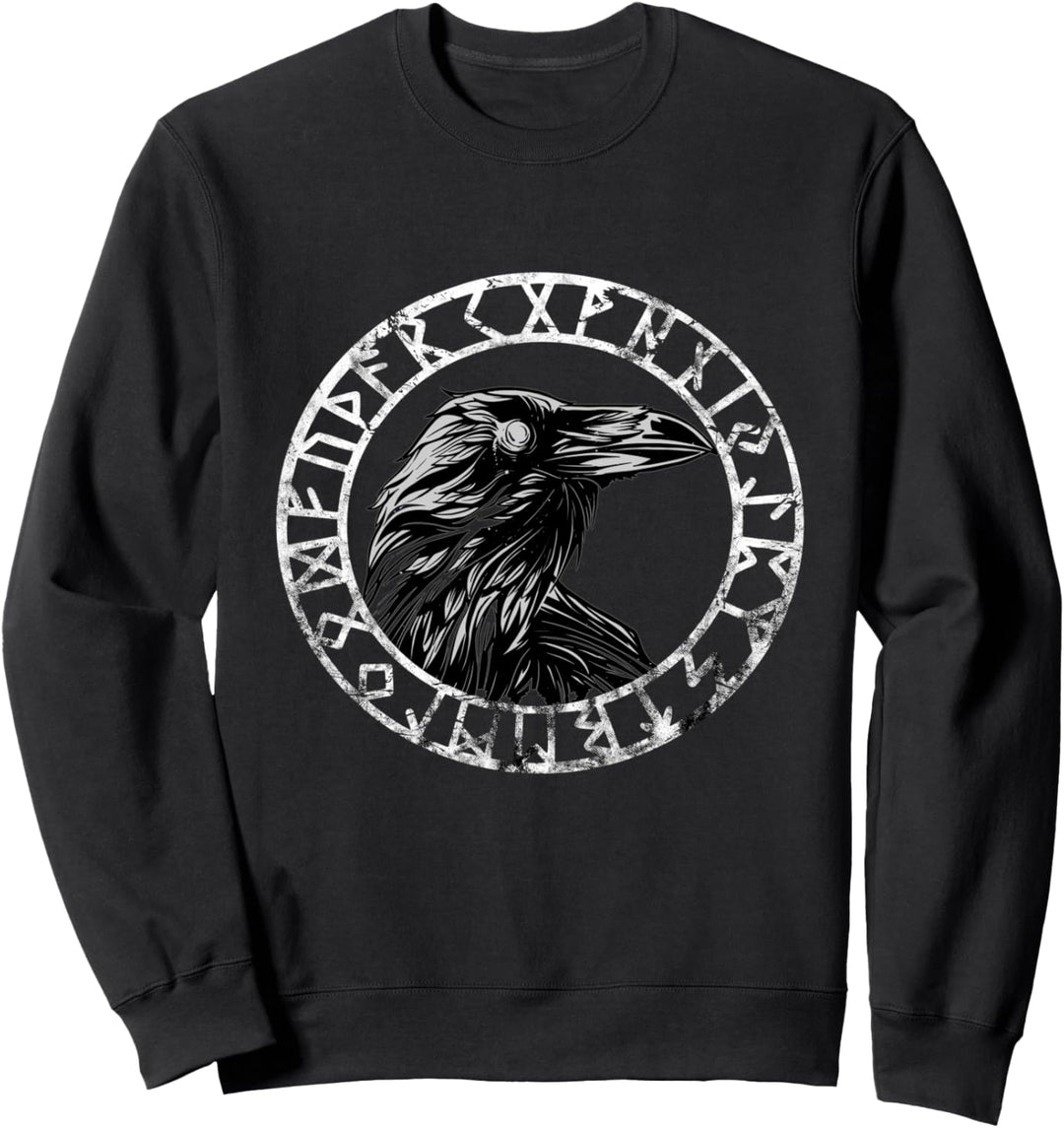Odin Rabe Valhalla Vegvisir Wikinger Kompass Pagan Sweatshirt