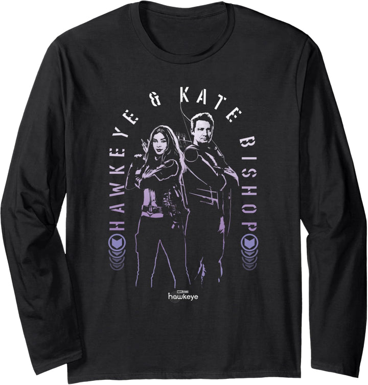 Marvel Hawkeye &amp; Kate Bishop Superhero Pose Langarmshirt