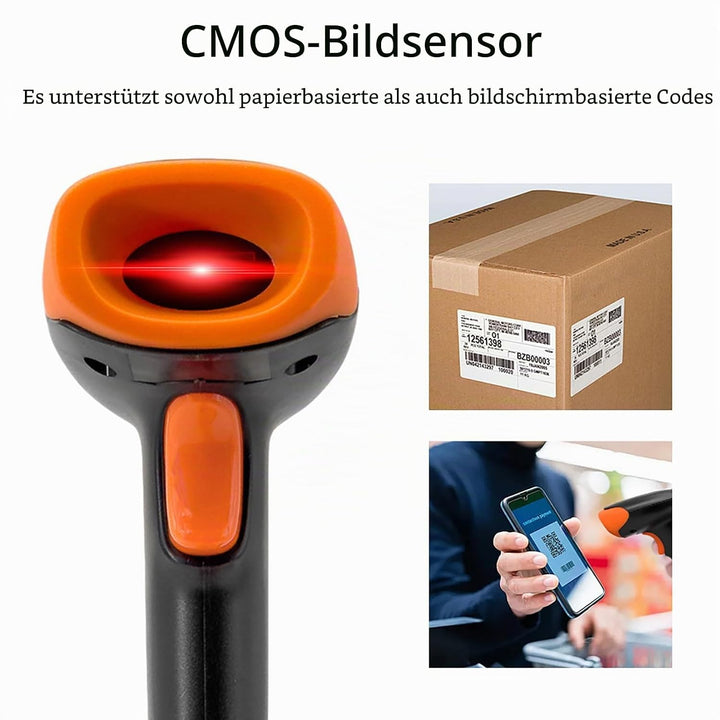 Handheld Barcode Scanner 1D 2D QR Code Book Scanner für PC Handbuch Continuous Scanning USB Kabelbal