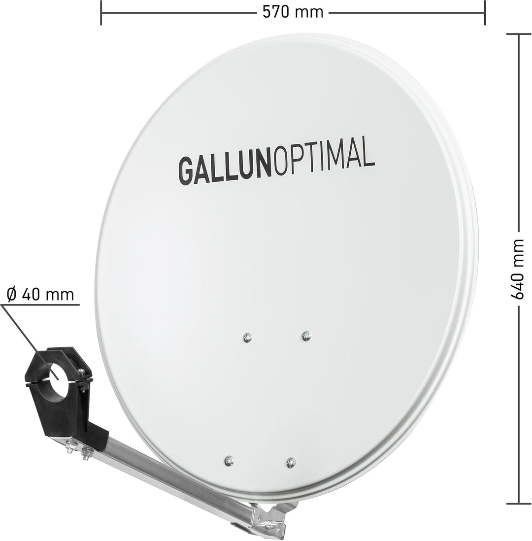 GALLUN 60cm Standard-Type ALU Parabolantenne hellgrau grey, grey