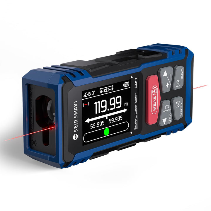 SainSmart Dual-Laser-Entfernungsmesser, 120 m, wiederaufladbarer Entfernungsmesser mit beleuchtetem