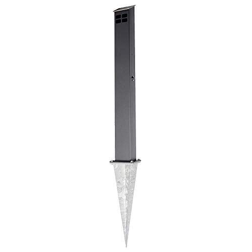 Hiska Standascher Edelstahl, Quadratisch, inkl. Erdspiess, Standascher, Standaschenbecher, Standasch