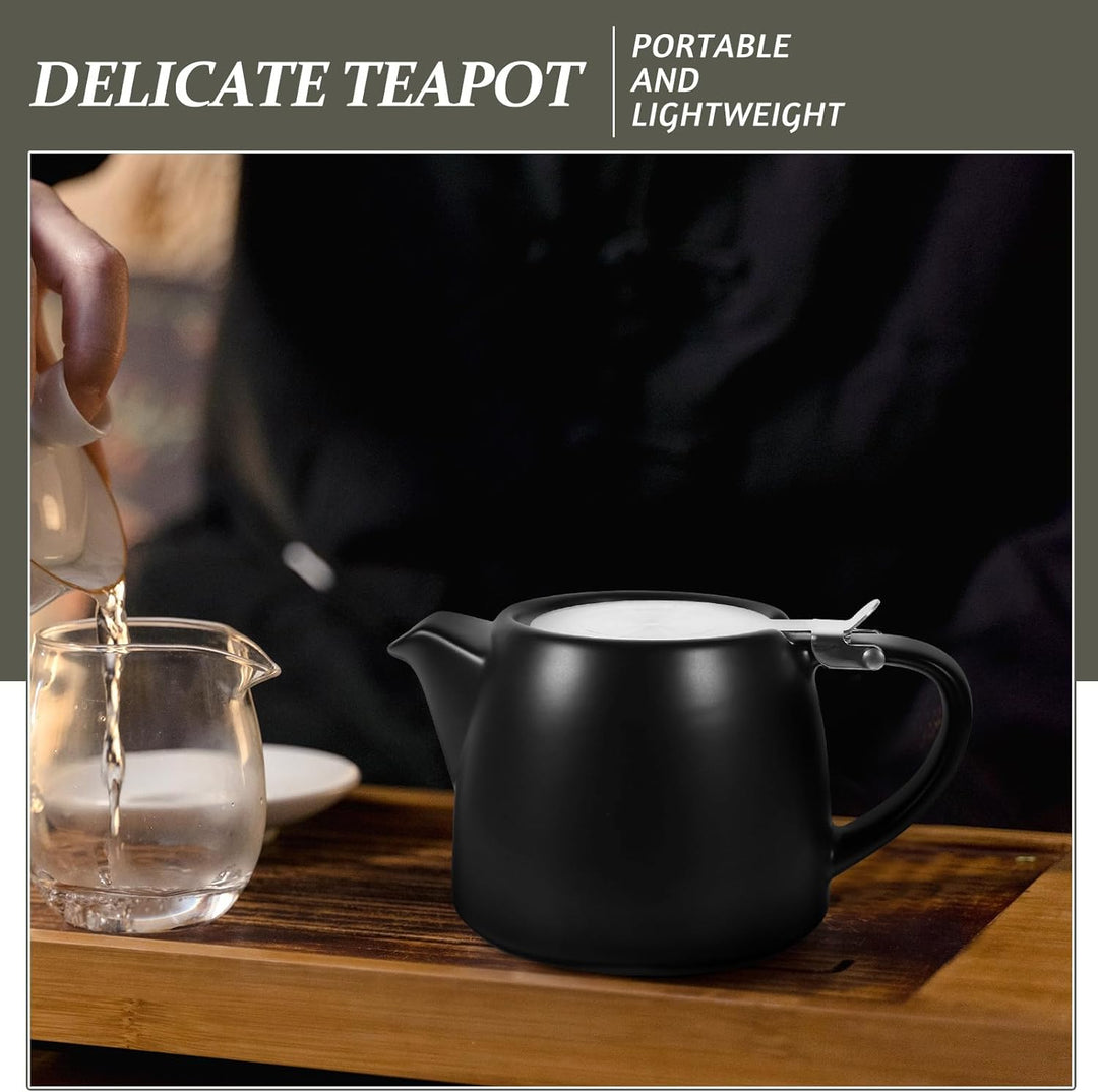 VILLCASE Keramik-Teekanne Mit Edelstahl-Teesieben 500 Ml Kleiner Keramik-Teekessel Für Lose Teeblätt