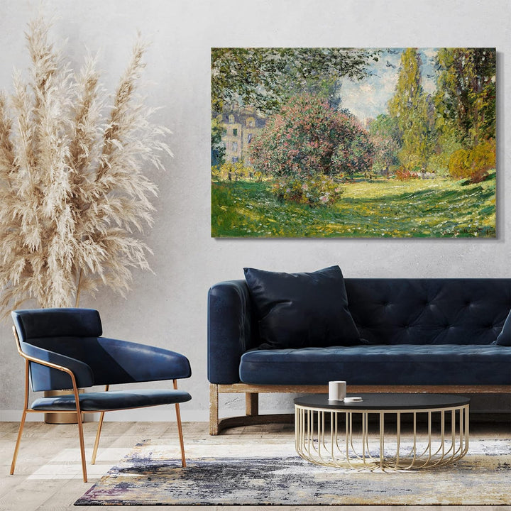Printed Paintings Leinwand (100x70cm): Claude Monet - Landschaft am Park Monceau (1876) 100x70 cm, 1